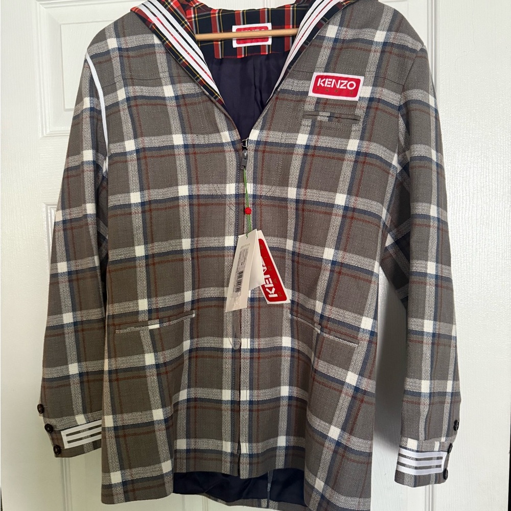 Kenzo Multicolor Plaid Zip-Up Jacket
